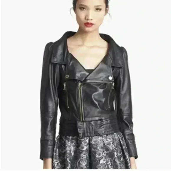 Red Valentino cropped leather jacket - Picture 3 of 17